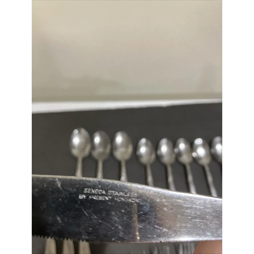 Vintage Flatware Utensils Seneca Stainless Present Hong Kong 22 Pc